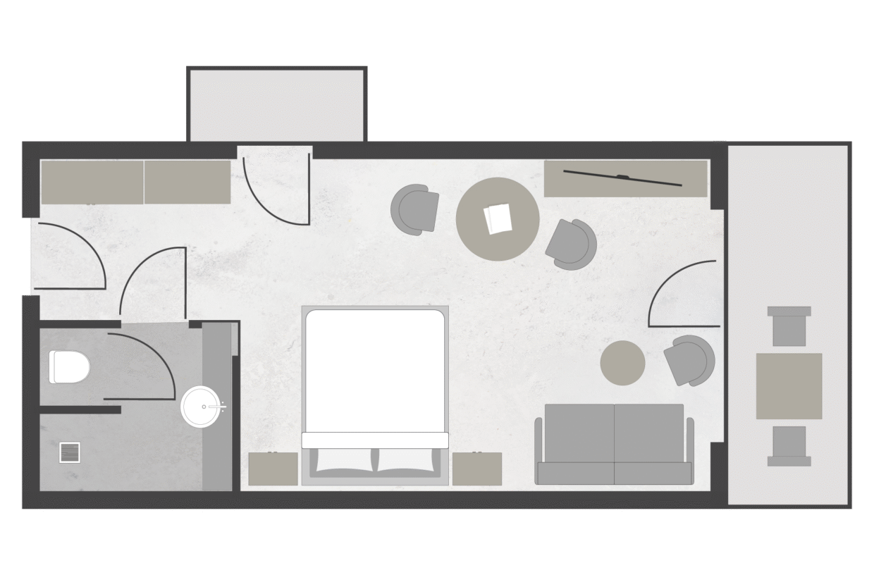 Floor plan Junior Suite Superior Plus with balcony at the Meiser SPA Resort near Dinkelsbühl