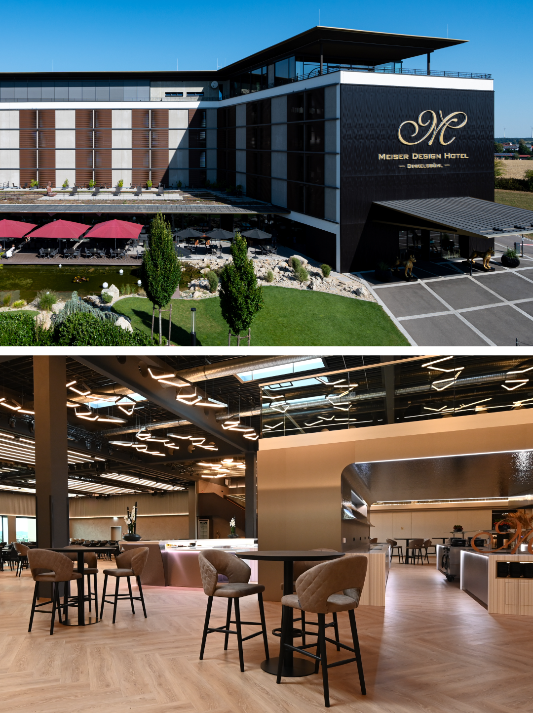 Modernes Hotel und stilvolle Lobbyeinrichtung.