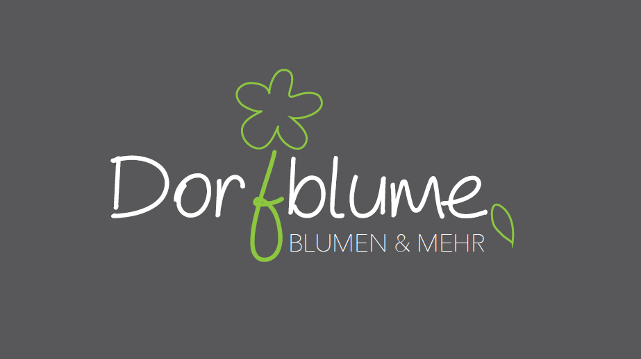 Dorfblume Logo mit Blume und Blatt