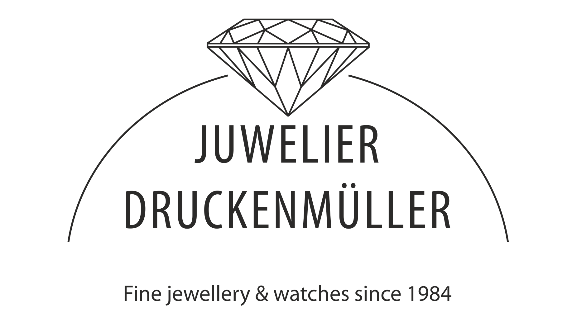 Juwelier Druckenmüller Logo mit Diamant Symbol