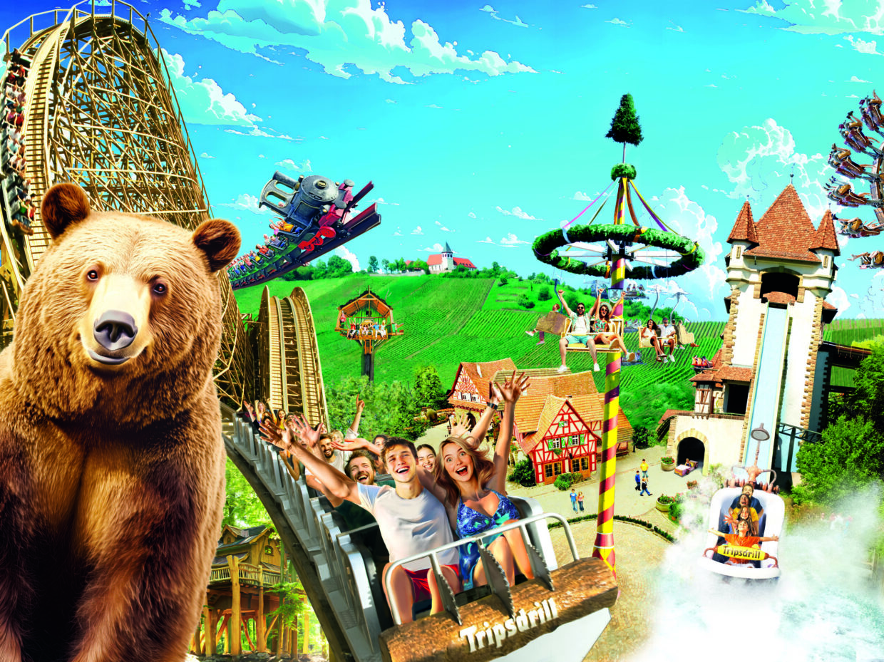 Erlebnispark Tripsdrill mit Bär, Achterbahn und Wasserbahn