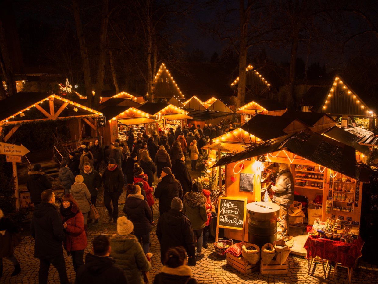 meiser altstadt brasserie dinkeösbühl belebter weihnachtsmarkt stimmung abends david haas quer