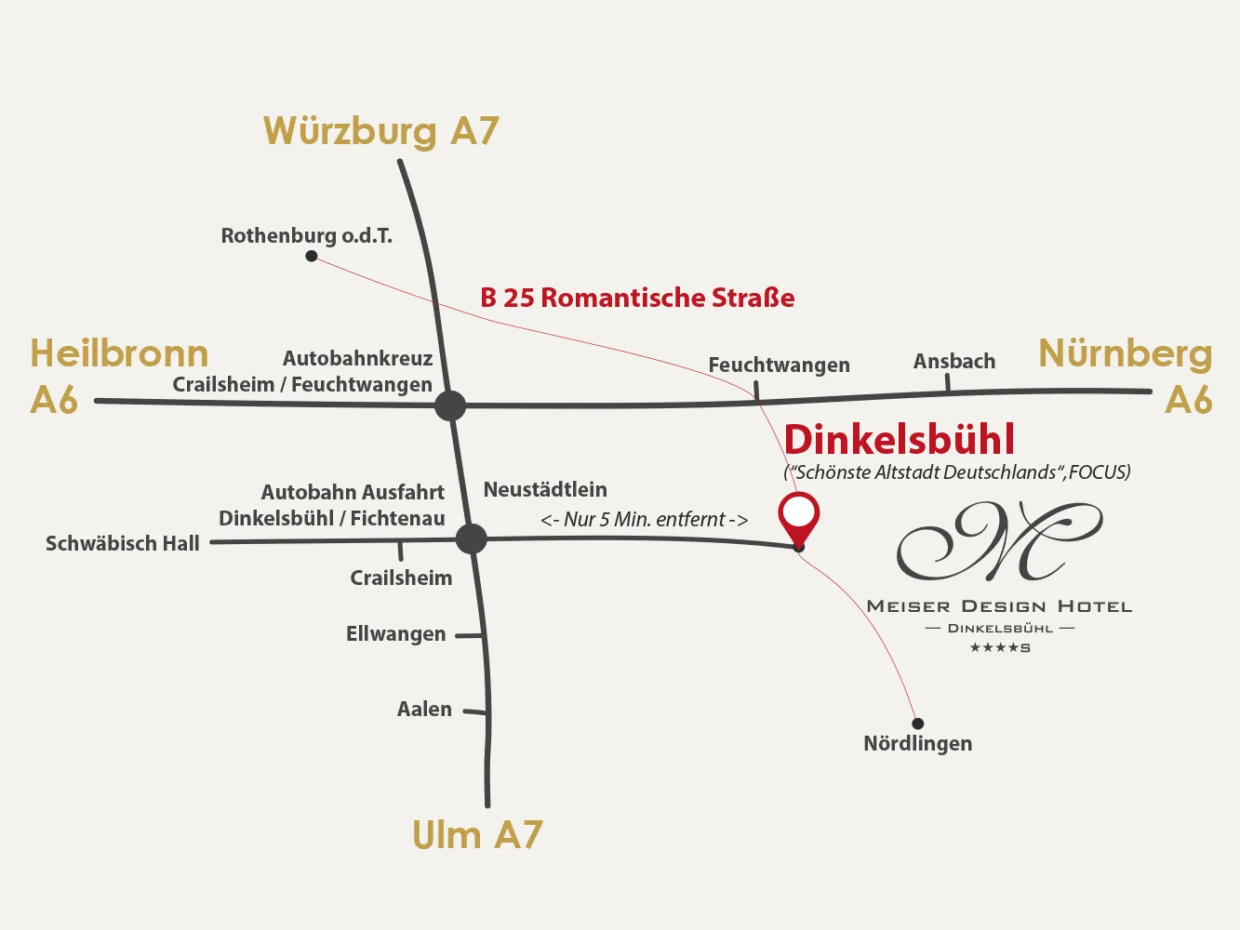 Karte zur Anreise nach Dinkelsbühl